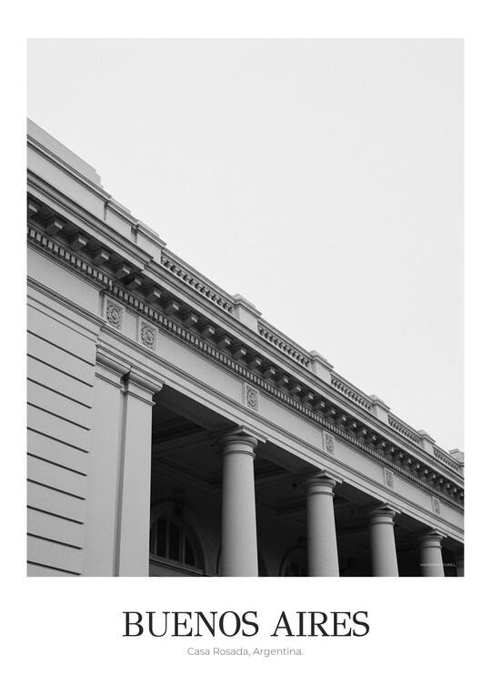 Casa Rosada - Black & White Architecture Poster