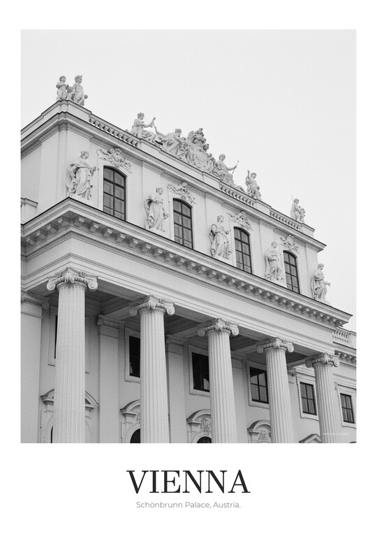 Schönbrunn Palace - Black & White Architecture Poster