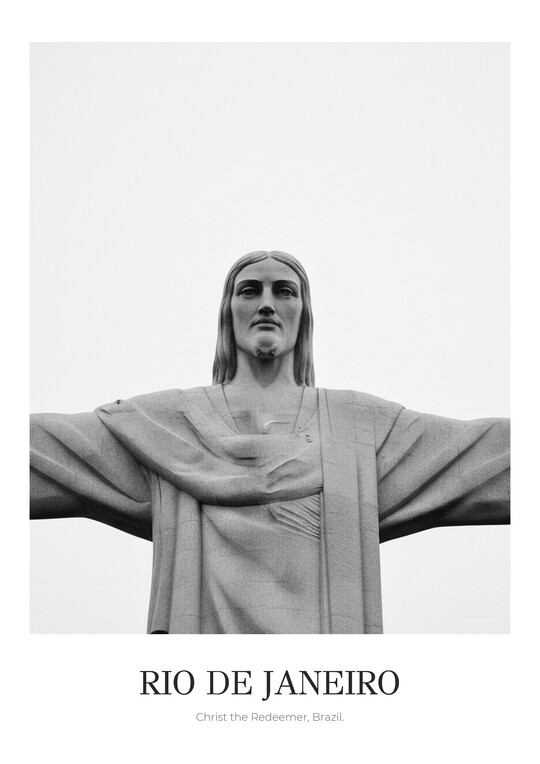 Christ the Redeemer - Black & White Architecture Poster