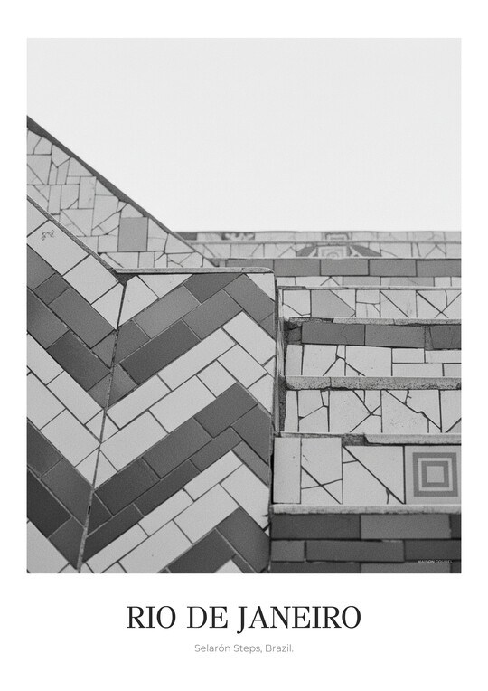 Selarón Steps - Black & White Architecture Poster