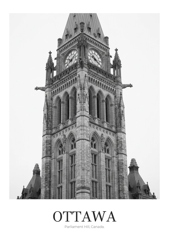 Parliament Hill - Black & White Architecture Poster
