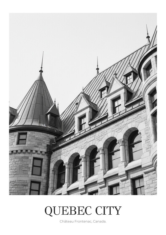Château Frontenac - Black & White Architecture Poster