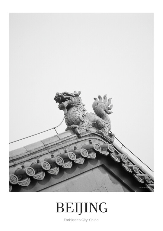 Forbidden City - Black & White Architecture Poster