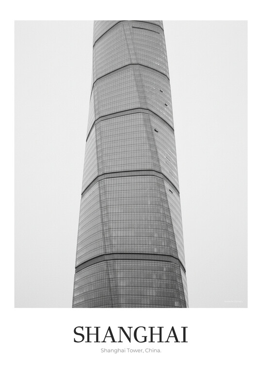 Shanghai Tower - Black & White Architecture Poster