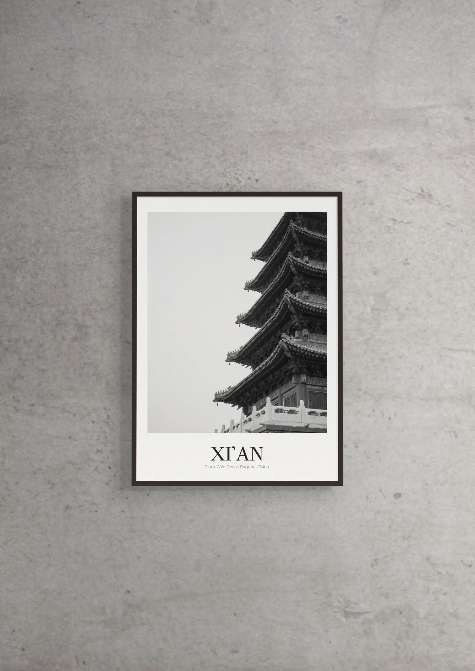 Giant Wild Goose Pagoda - Classic Framed Architecture Print