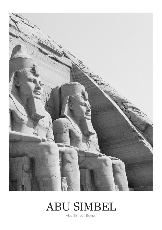 Abu Simbel - Black & White Architecture Poster