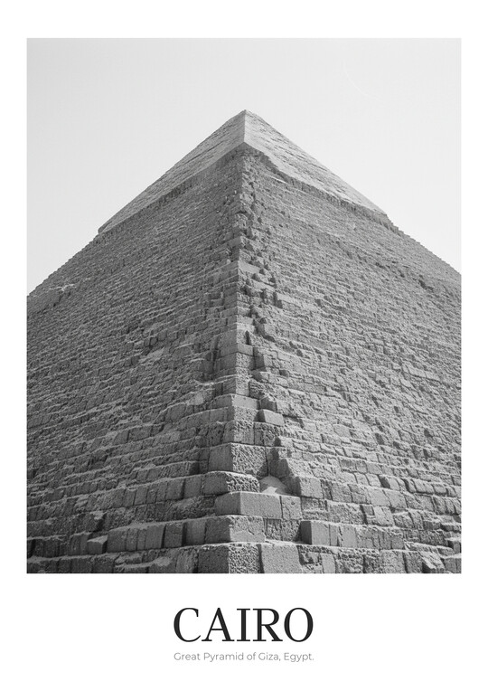 Great Pyramid of Giza - Black & White Architecture Poster