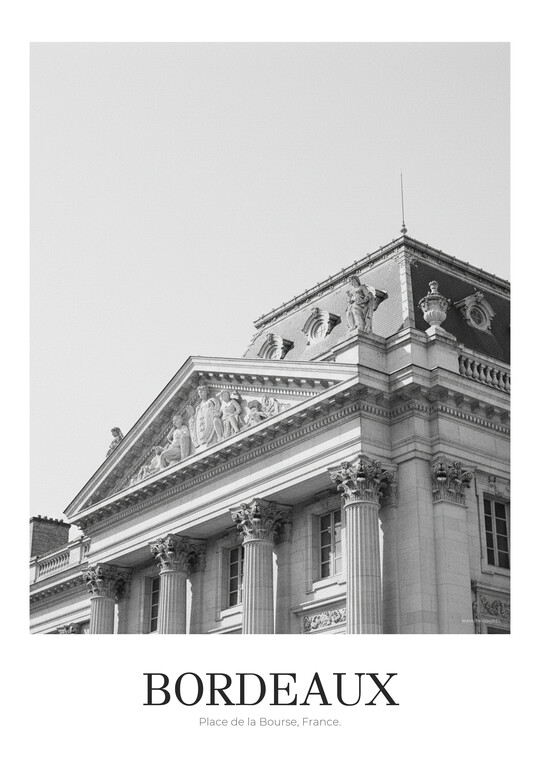 Place de la Bourse - Black & White Architecture Poster
