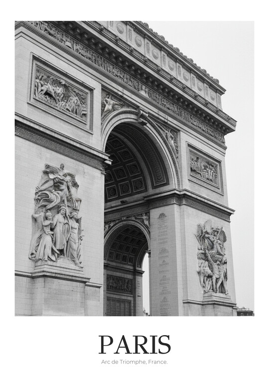 Arc de Triomphe - Black & White Architecture Poster