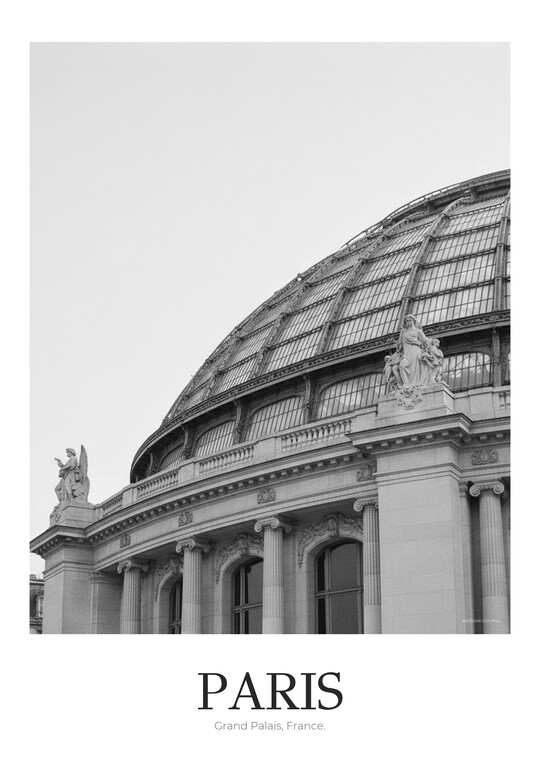 Grand Palais - Black & White Architecture Poster