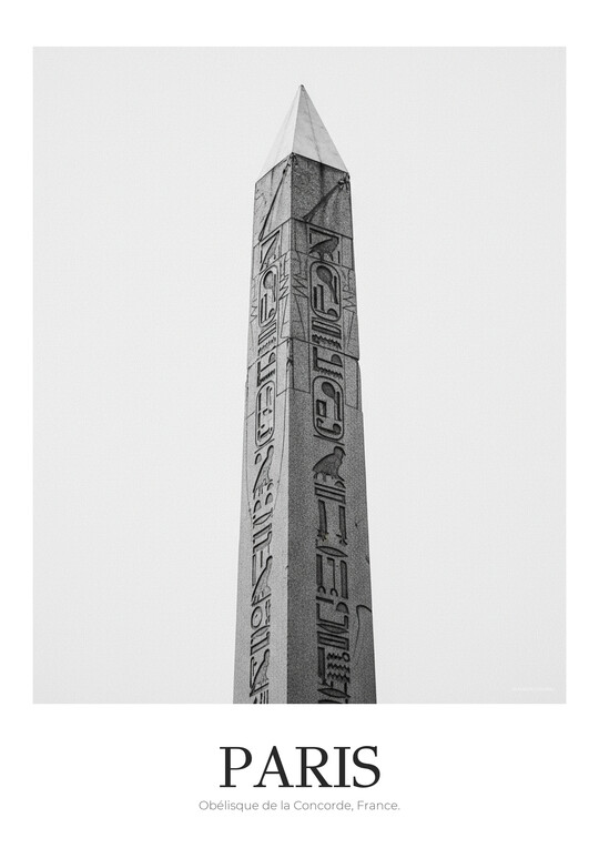 Obélisque de la Concorde - Black & White Architecture Poster