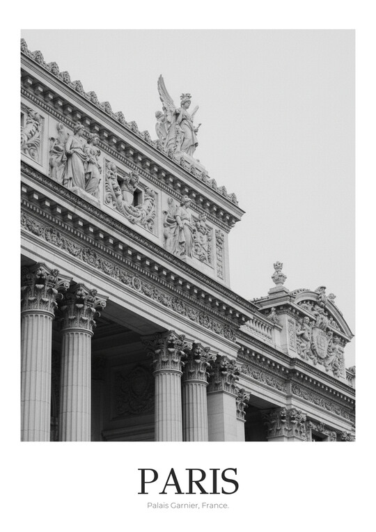 Palais Garnier - Black & White Architecture Poster