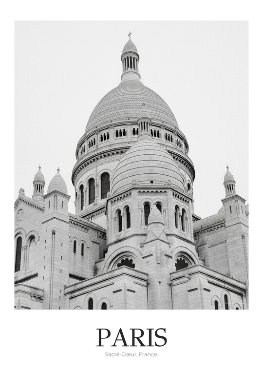 Sacré-Cœur - Black & White Architecture Poster