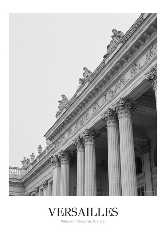 Palace of Versailles - Black & White Architecture Poster