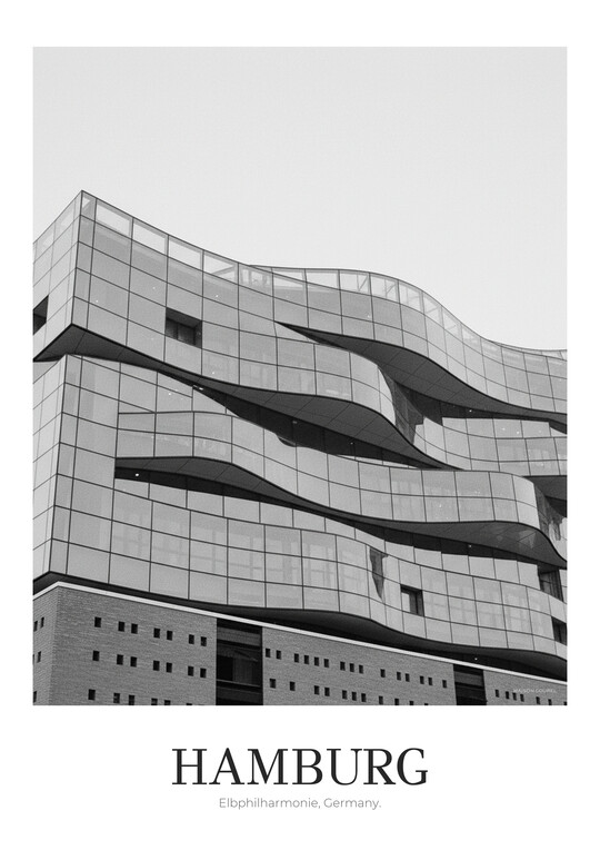 Elbphilharmonie - Black & White Architecture Poster