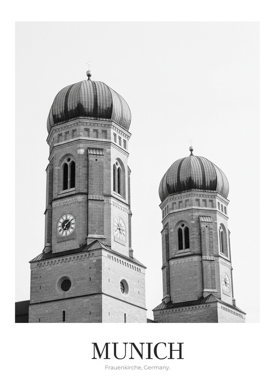 Frauenkirche - Black & White Architecture Poster