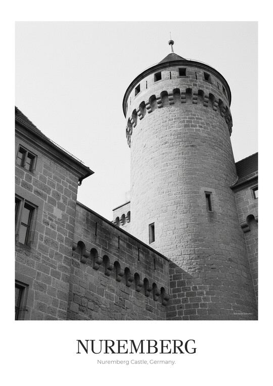Nuremberg Castle - Black & White Architecture Poster