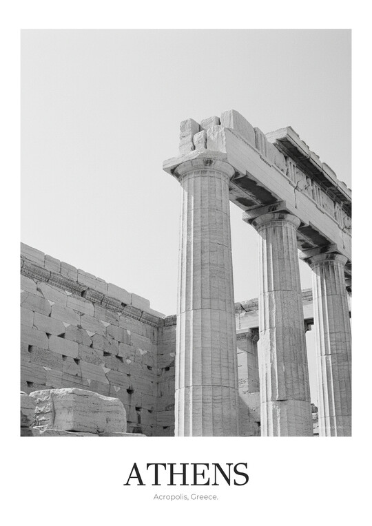 Acropolis - Black & White Architecture Poster