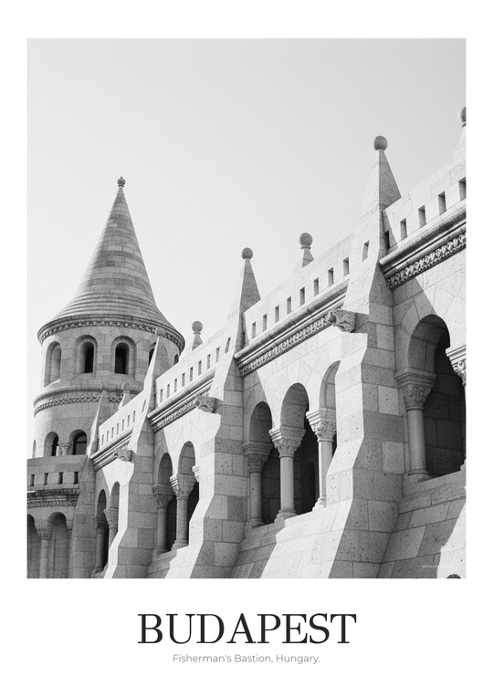 Fisherman's Bastion - Black & White Architecture Poster