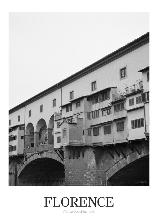 Ponte Vecchio - Black & White Architecture Poster