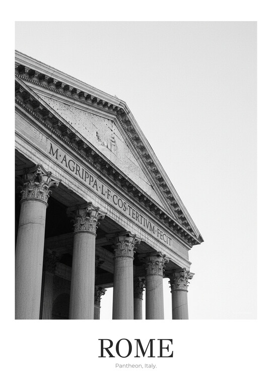 Pantheon - Black & White Architecture Poster