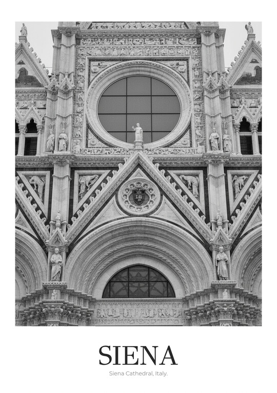 Siena Cathedral - Black & White Architecture Poster