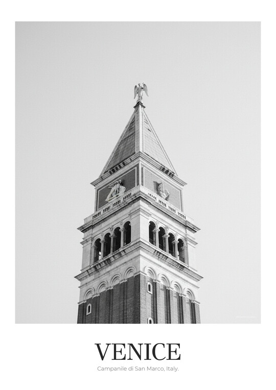 Campanile di San Marco - Black & White Architecture Poster