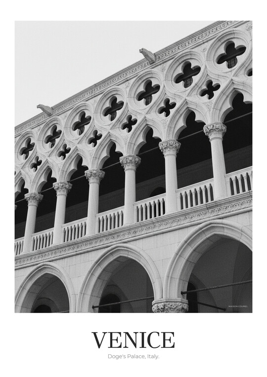 Doge's Palace - Black & White Architecture Poster