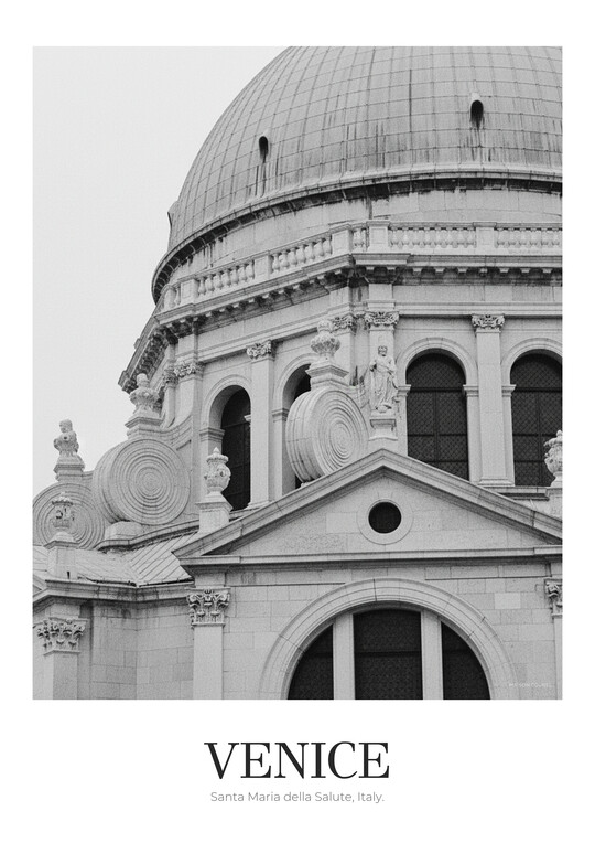 Santa Maria della Salute - Black & White Architecture Poster