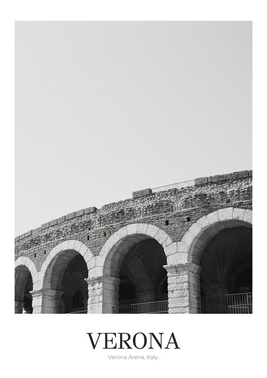 Verona Arena - Black & White Architecture Poster