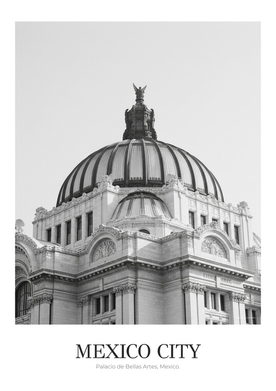 Palacio de Bellas Artes - Black & White Architecture Poster