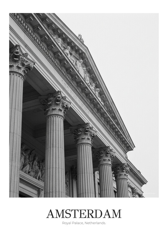 Royal Palace - Black & White Architecture Poster