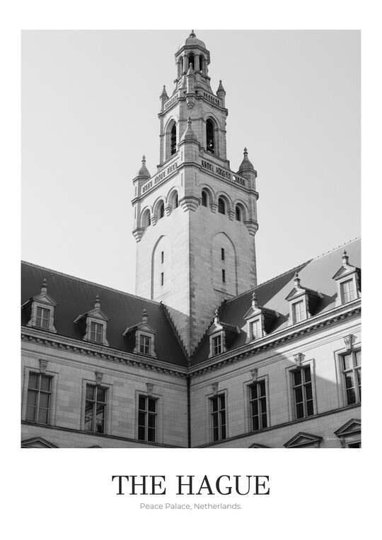 Peace Palace - Black & White Architecture Poster