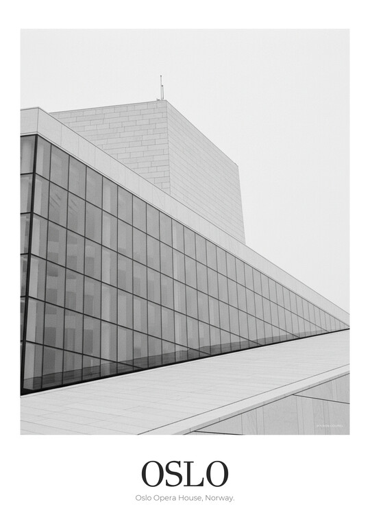 Oslo Opera House - Black & White Architecture Poster