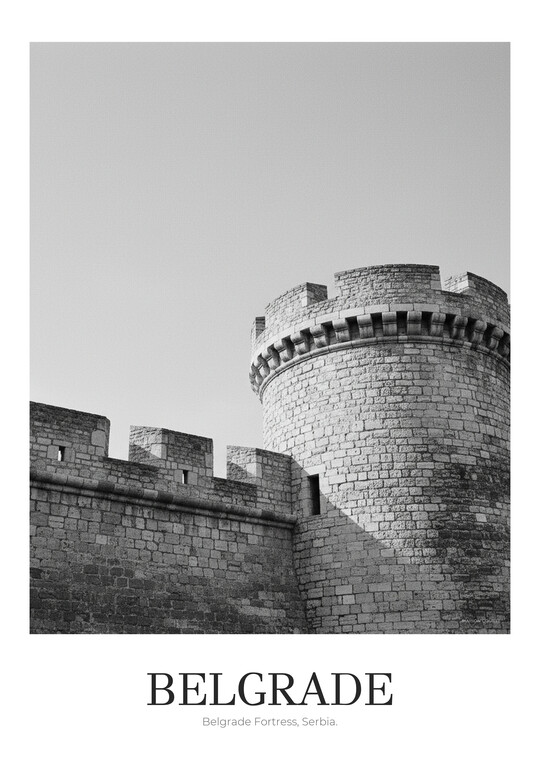 Belgrade Fortress - Black & White Architecture Poster