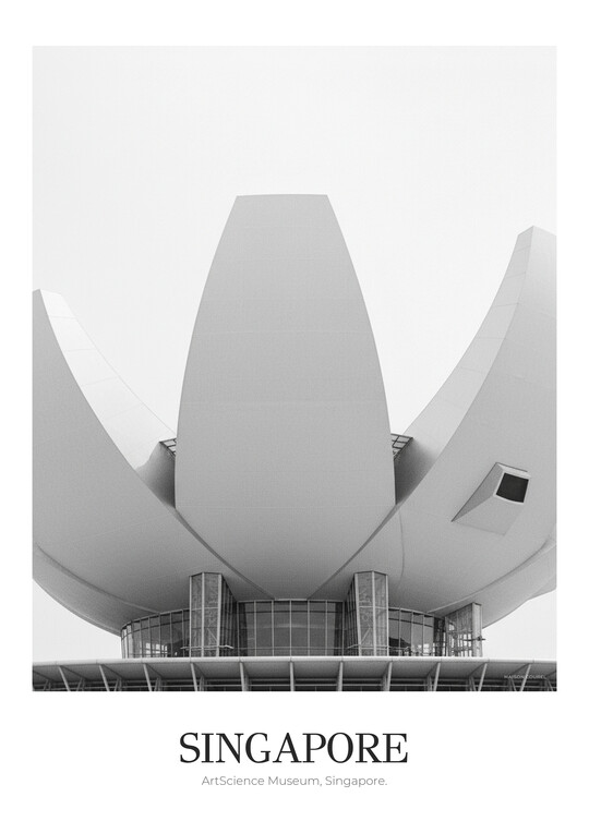 ArtScience Museum - Black & White Architecture Poster