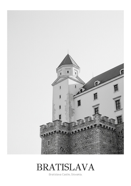 Bratislava Castle - Black & White Architecture Poster