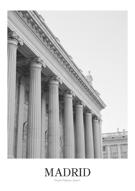 Royal Palace - Black & White Architecture Poster