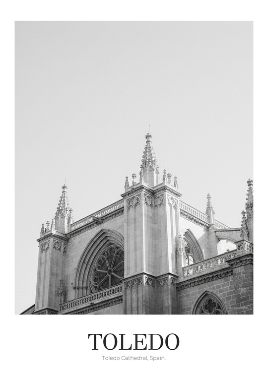 Toledo Cathedral - Black & White Architecture Poster