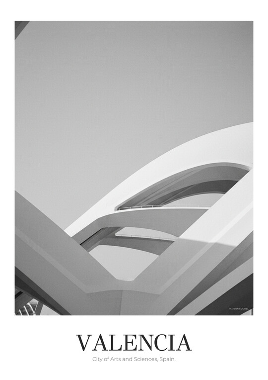 City of Arts and Sciences - Black & White Architecture Poster