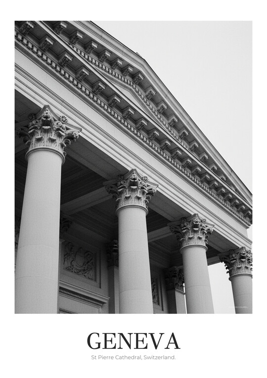 St Pierre Cathedral - Black & White Architecture Poster