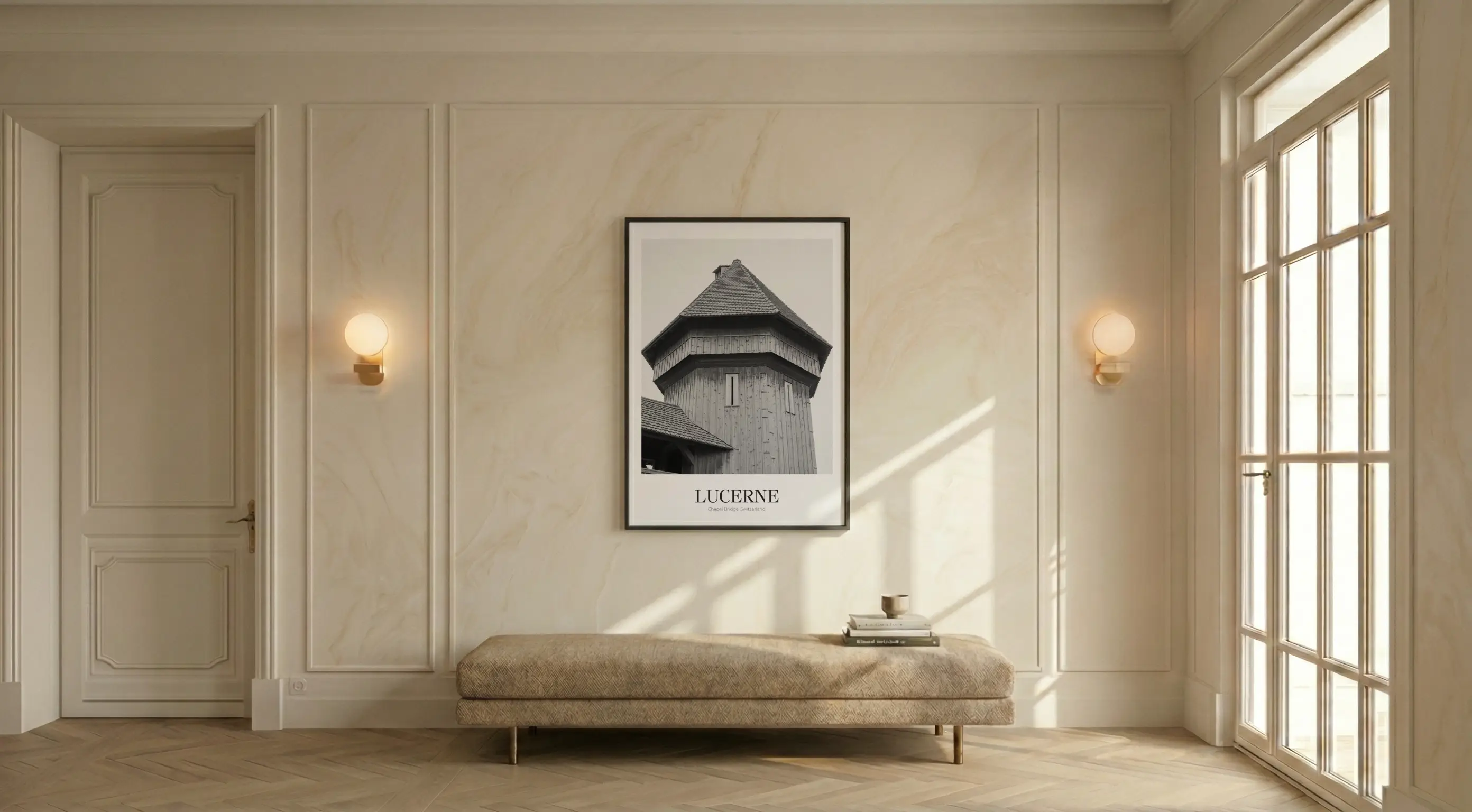 Chapel Bridge - Classic Framed Architecture Print