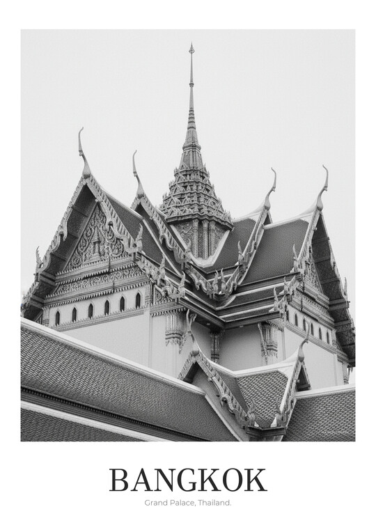Grand Palace - Black & White Architecture Poster