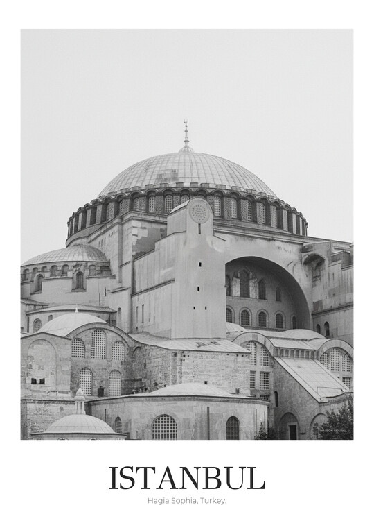 Hagia Sophia - Black & White Architecture Poster