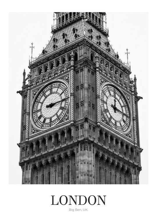 Big Ben - Black & White Architecture Poster