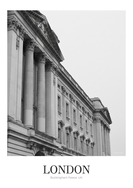 Buckingham Palace - Black & White Architecture Poster