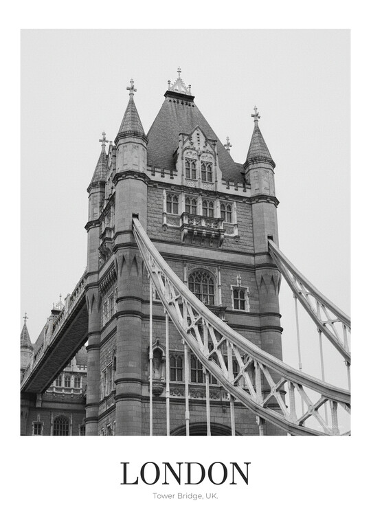 Tower Bridge - Black & White Architecture Poster