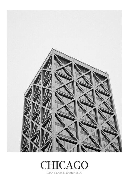 John Hancock Center - Black & White Architecture Poster
