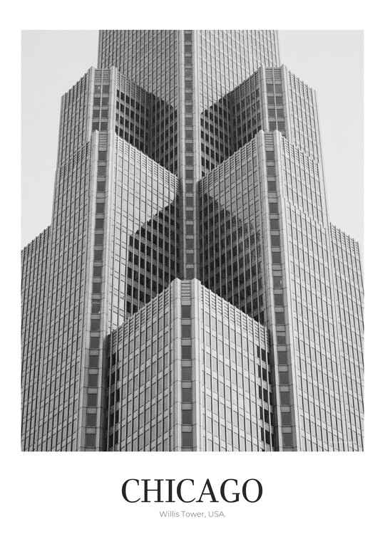 Willis Tower - Black & White Architecture Poster