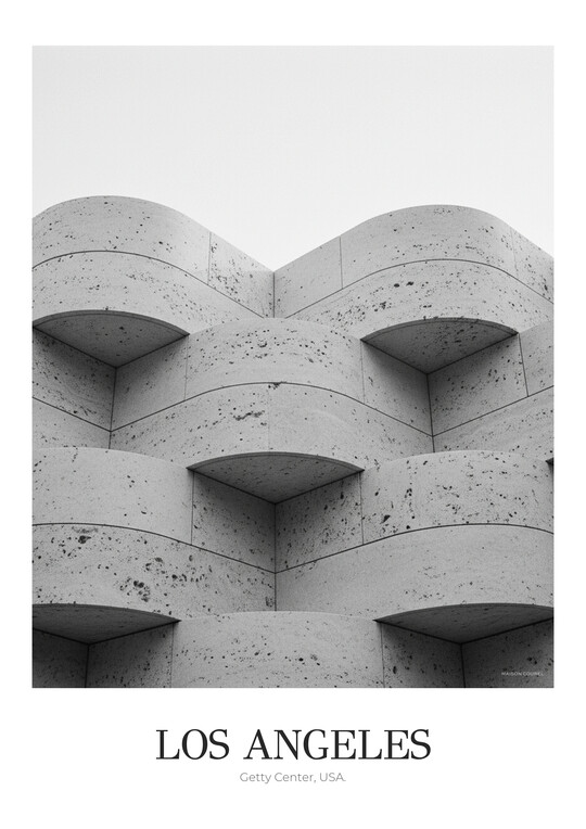 Getty Center - Black & White Architecture Poster